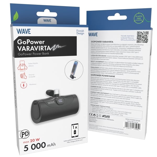 Wave GoPower extrabatteri, 5000 mAh