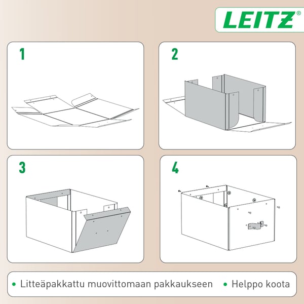 Leitz Puro förvaringslåda med lock, storlek M, 17 l, 2 st, grön