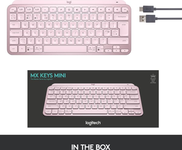 Logitech MX Keys Mini -tangentbord, rosa