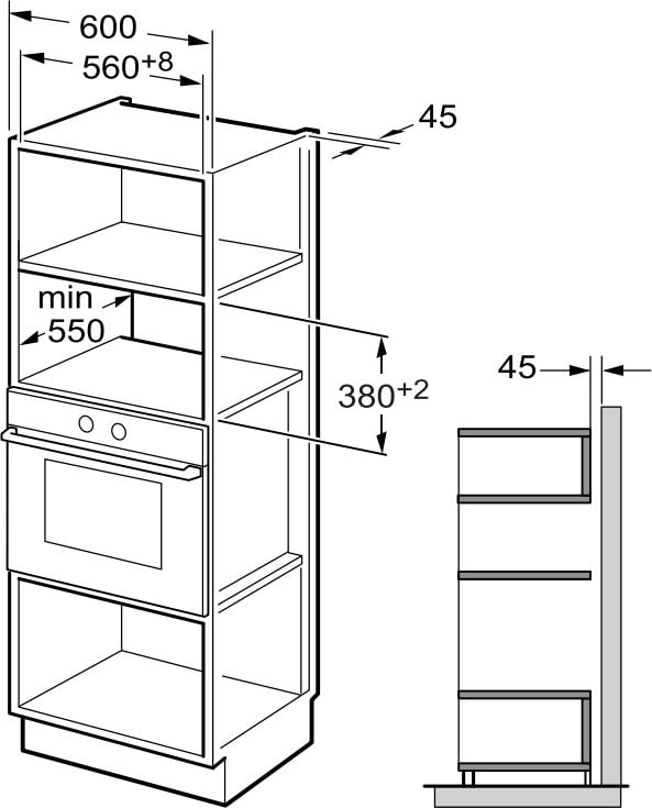 Gram IM 20614-90X -mikrovågsugn, integrerbar, stål
