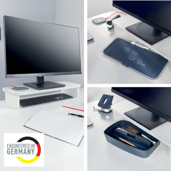 Leitz Ergo -monitorstand, hvid