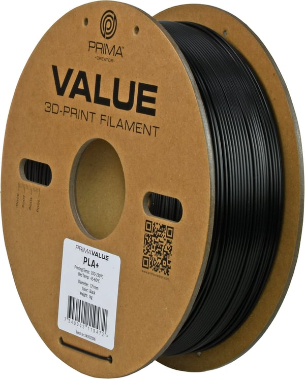 PrimaValue PLA+ filament til 3D-printere, 1,75 mm, sort