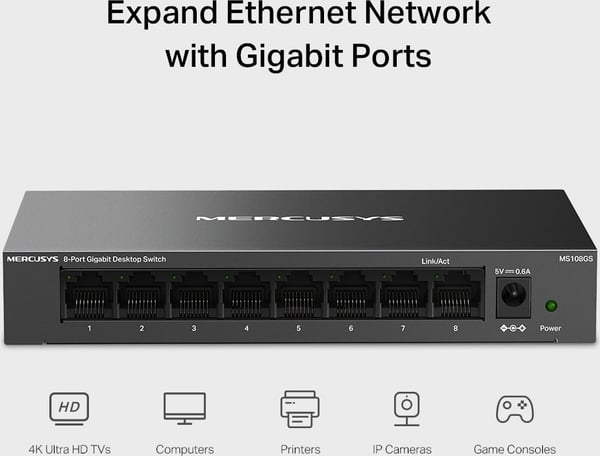 Mercusys MS108GS - 8-portars switch