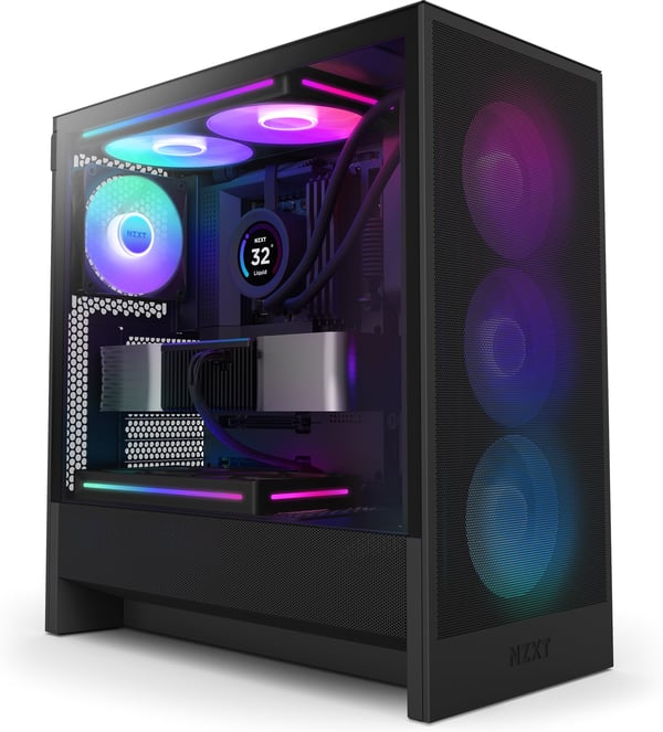 NZXT H5 Flow RGB (2024) ATX-chassis med vindue, sort