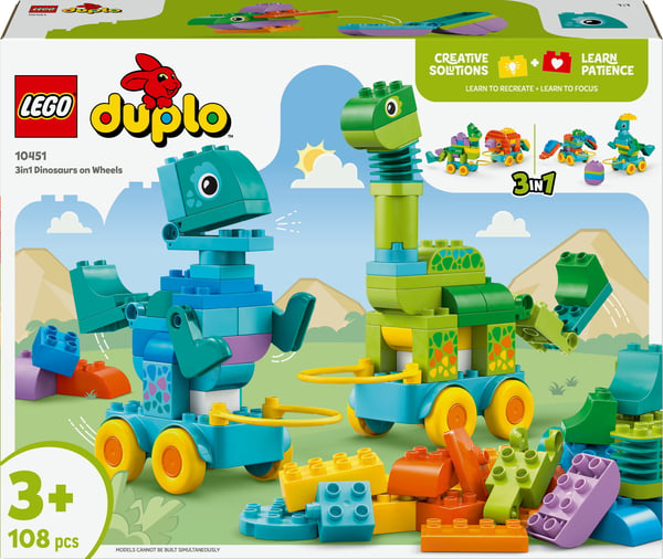 LEGO Duplo 10451 - Dinosaurier på hjul – 3-i-1-set