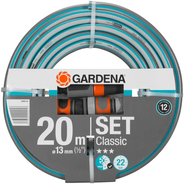 Gardena Classic trädgårdsslangset med väggfäste, 20 m, 13 mm