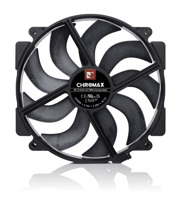 Noctua NF-A14x25r G2 PWM chromax.black fläkt, 140 mm