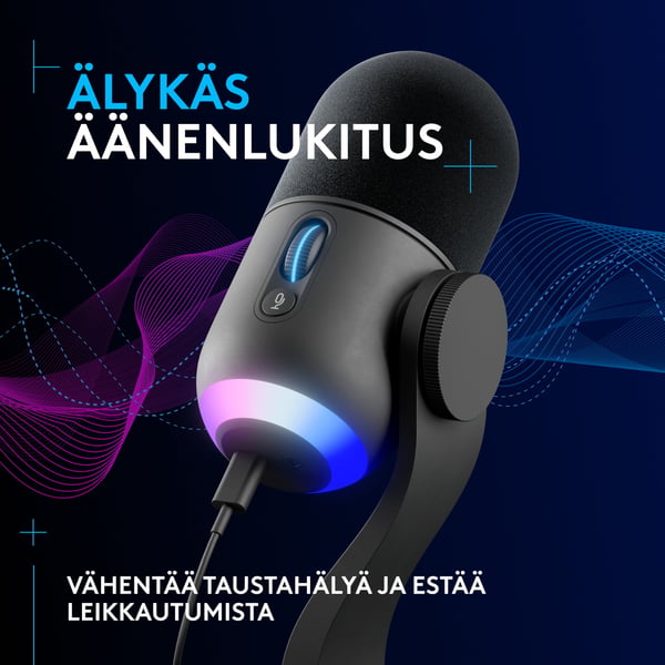 Logitech G Yeti GX USB-mikrofon, sort