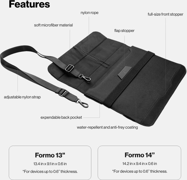 Deltahub Formo 3in1 Laptop Bag 13" - computertaske, sort