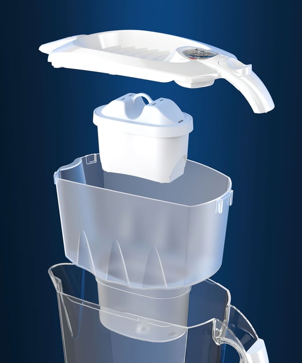 Aquaphor Amethyst MF+ vandfiltreringskande, 2,8 L, hvid