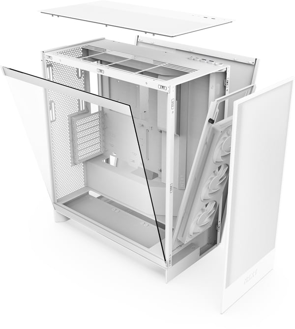 NZXT H7 Flow RGB (2024) ATX-chassis med vindue, hvid