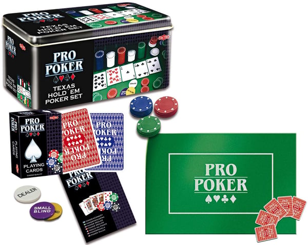 Texas Hold'em pokerset i metallask