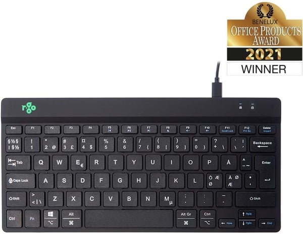 R-Go Compact Break -ergonomisk tangentbord, svart