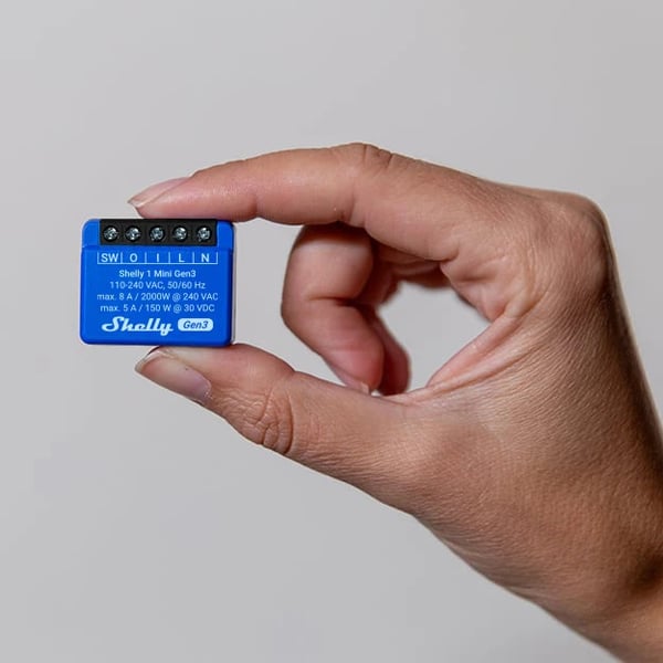 Shelly 1 Mini Gen3 - reläströmbrytare för wifi-nätverk