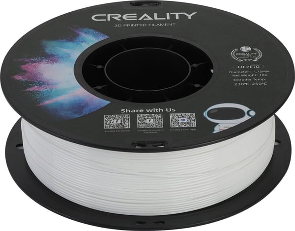 Creality CR-PETG filament til 3D-printer, 1,75 mm, hvid