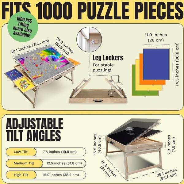 Puzzle Ready - Palapelilauta jaloilla, 1000 palalle