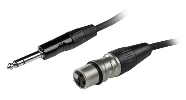 Fuj:tech 6,3 mm TRS hane – XLR hona signalkabel, 15 m, svart