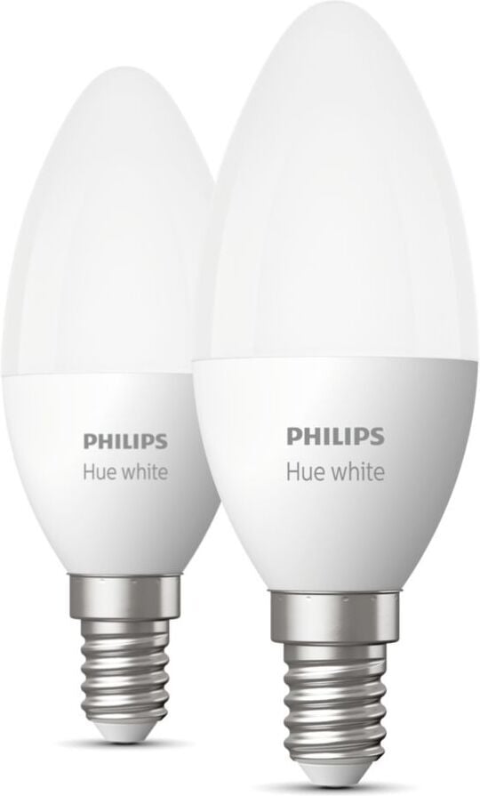 Philips Hue -LED-smartlampa multipack, BT, White, E14, ljusstakensformad, 2 st förpackning