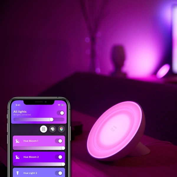 Philips Hue Bloom hvid og farveambians - smart bordlampe, BT, hvid