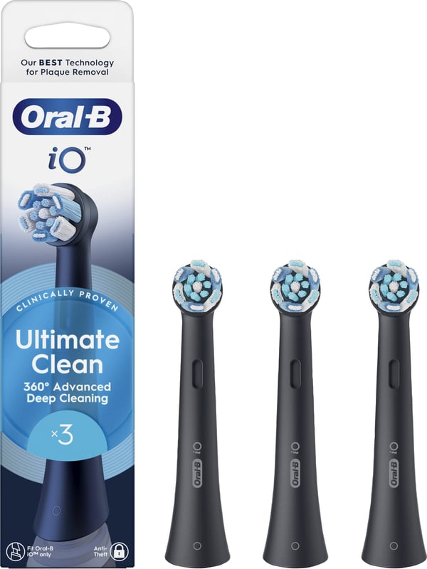 Oral-B iO Ultimate Clean Black reservborstar 3 st, svart