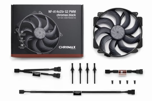 Noctua NF-A14x25r G2 PWM chromax.black fläkt, 140 mm
