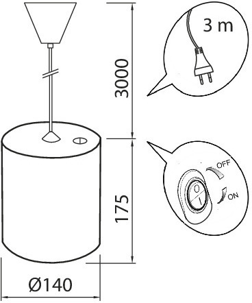Airam Fiora plantelampe hængende lampe, E27, hvid stativ