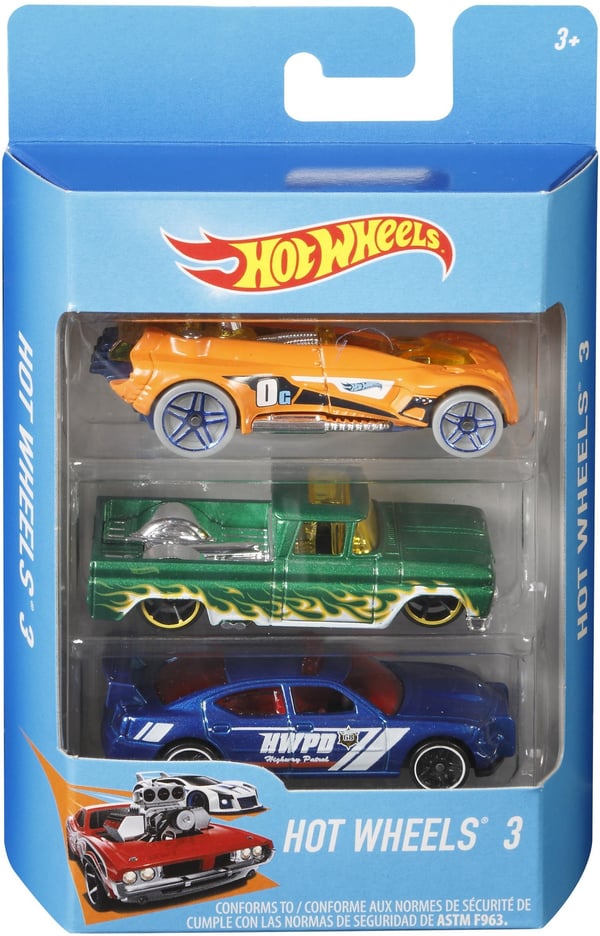 Hot Wheels -småbilar, 3 stycken
