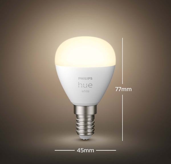 Philips Hue - LED-smartlampe, BT, White, E14, 470 lm, rund