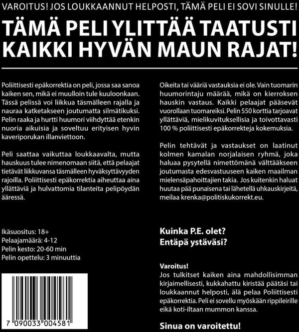 Politiskt Inkorrekt -partyspel (finska)