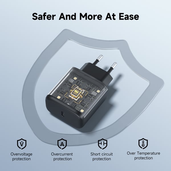 FoneKit GaN PD 65W laddare, USB-C, svart
