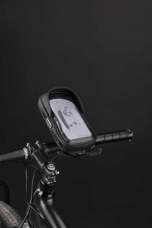 FoneKit - väderbeständig telefonhållare för cykelstyret, svart