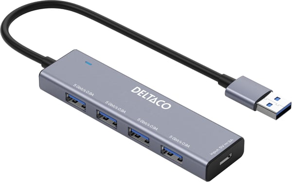 Deltaco UH-738 USB-A-hub, 4 portar