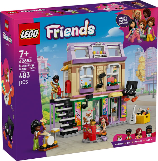 LEGO Friends 42653 - Musikaffär och bostad