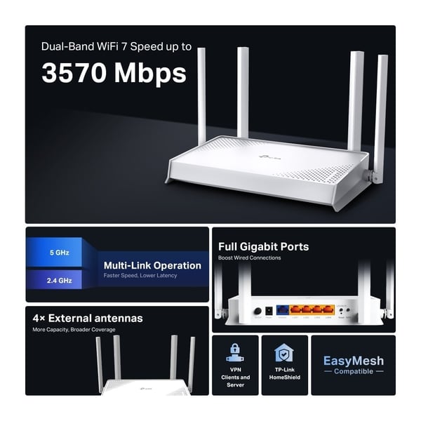 TP-LINK Archer BE220W Dual-Band Wi-Fi 7-router