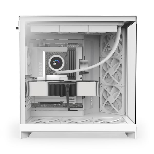 NZXT H9 Flow (2025) ATX-chassi, vitt