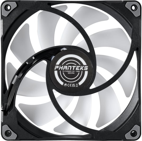 Phanteks M25-140 D-RGB PWM -ventilator, sort, 140 mm, 3 stk.