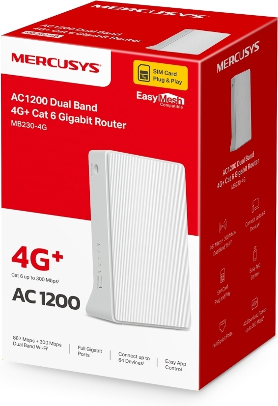 Mercusys MB230-4G+ - LTE-modem och WiFi-basstation