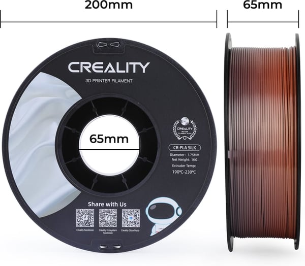 Creality CR-PLA Silk -filament til 3D-printere, 1,75 mm, regnbue