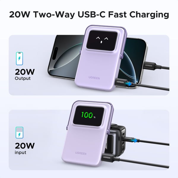 Ugreen Magnetisk trådlös powerbank, 5000 mAh