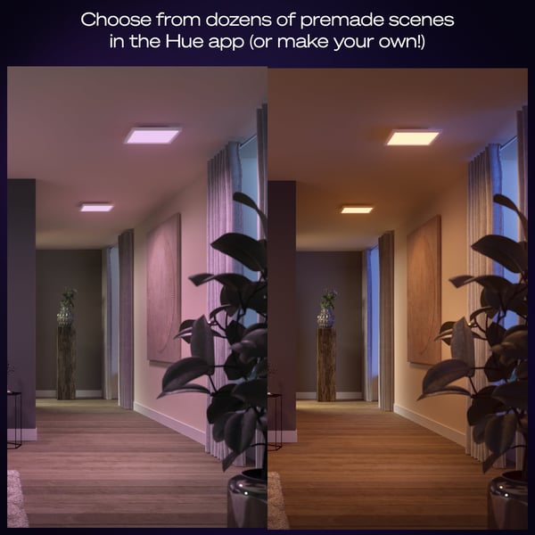 Philips Hue Surimu fullfärg taklampa 25W, 2000-6500K, 1760 lm, fyrkantig, vit S