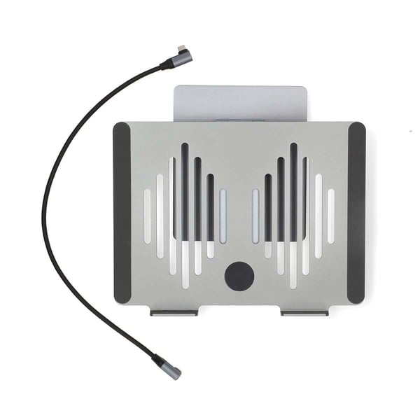 Nedis bärbar datorställ med USB-hubb, silver