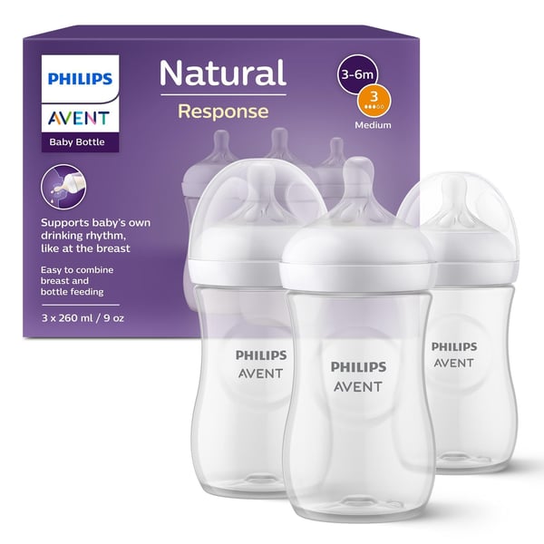Philips Avent Natural Response nappflaska, 3-6 mån, 260 ml, 3 st