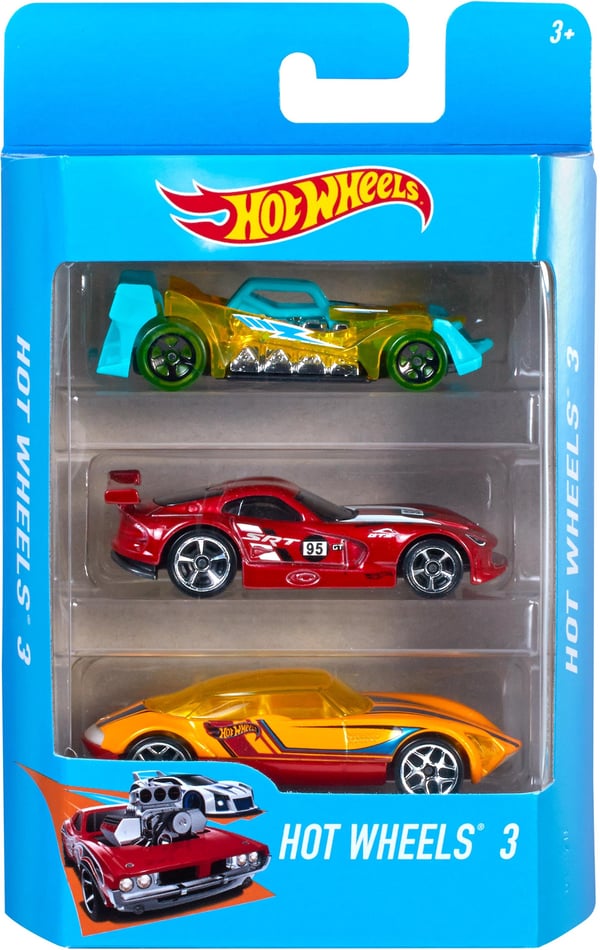 Hot Wheels -småbilar, 3 stycken