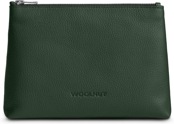 Woolnut Leather Pouch-tillbehörsväska, grön