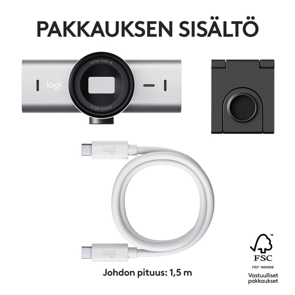 Logitech MX Brio Ultra HD 4K -webbkamera, silver