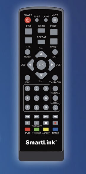 Smartlink SL-DVB-T2/C inspelningsbar digitalbox för antenn- och kabelnät