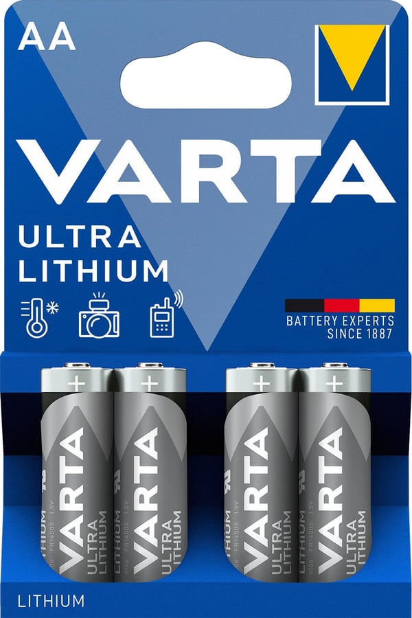 Varta Lithium Ultra-litiumbatteri, 4 stk. AA (LR6) batterier