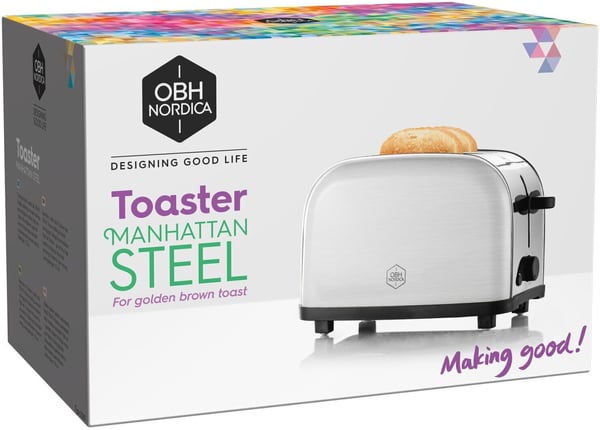 OBH Nordica Manhattan Steel -brødrister