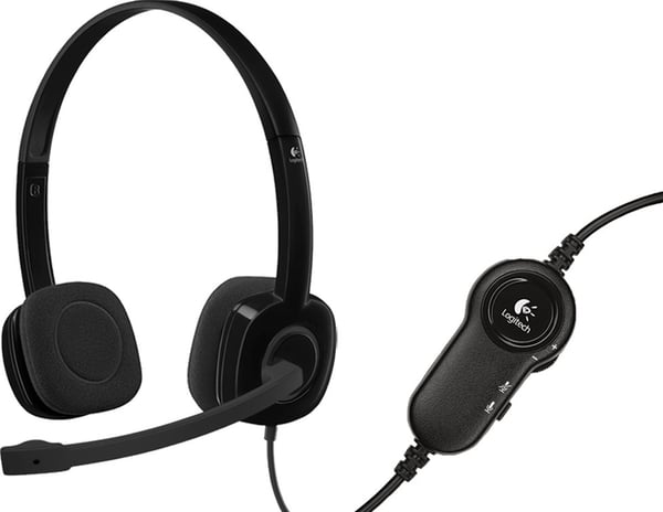 Logitech H151-hovedtelefoner med mikrofon, sort