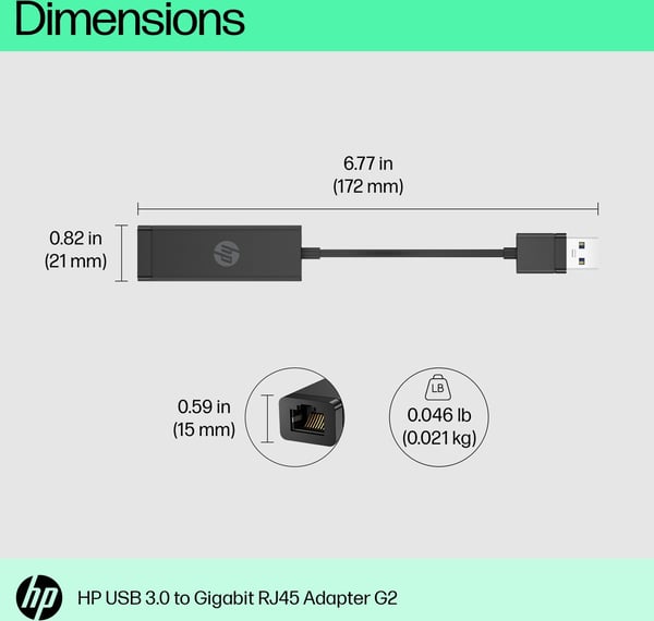 HP USB 3.0 G2 Ethernetnetværksadapter